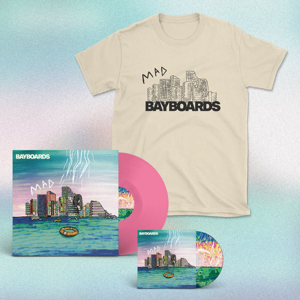 Bayboards - 'Modern Age Disaster' EP - Bundle - Pink 12" Vinyl Disc + CD + T-Shirt